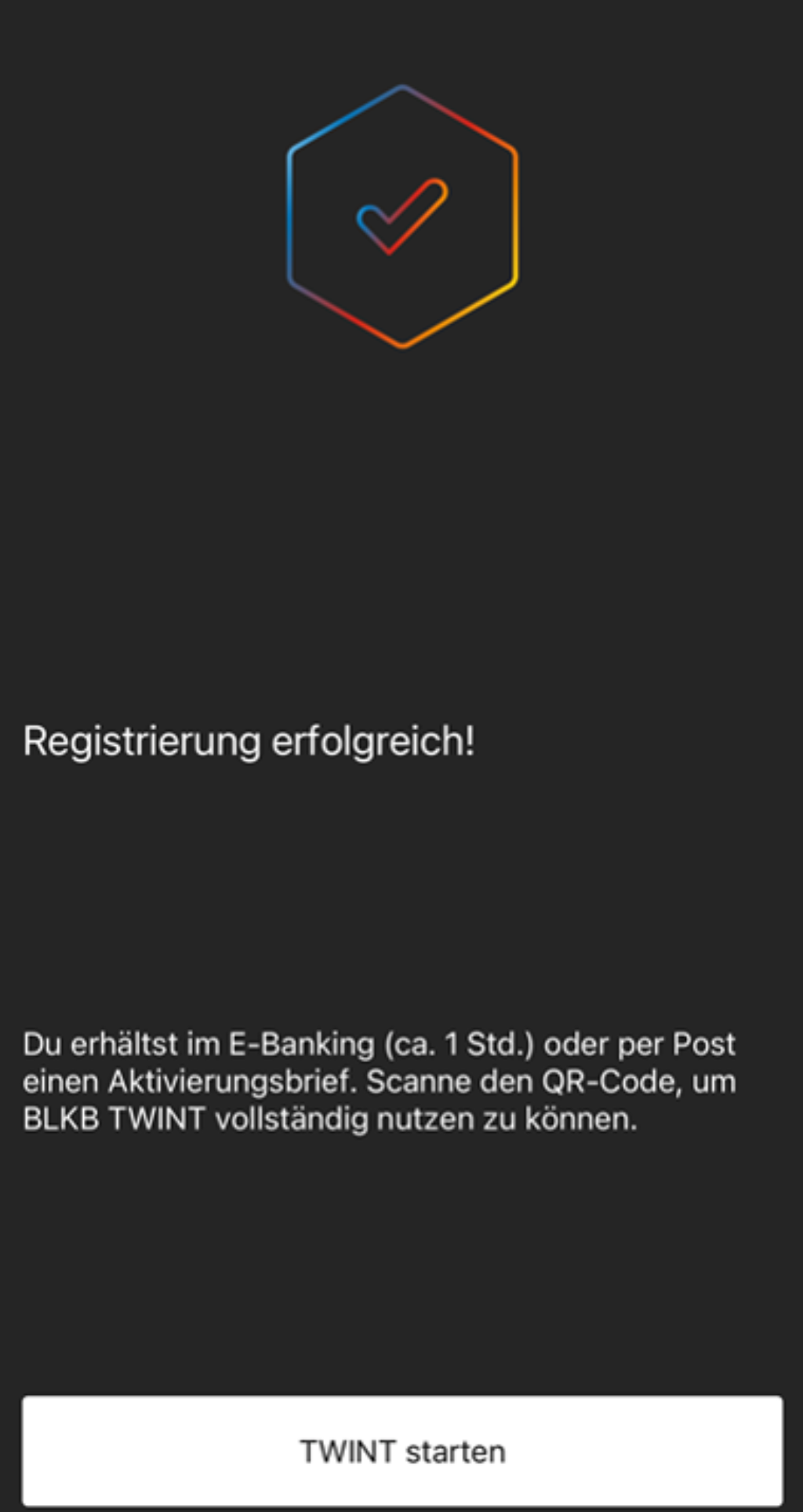 Twint-Registrierung Schritt 10